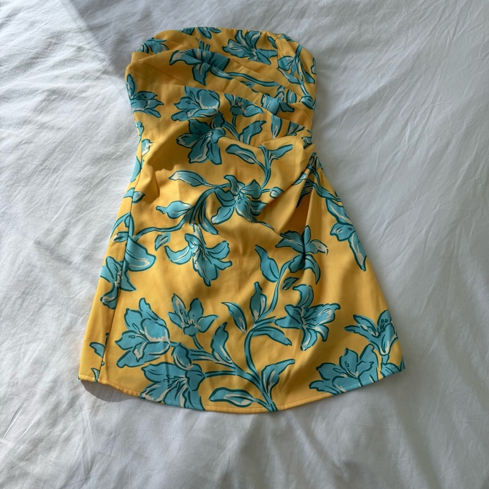 Peppermayo Vibrant Yellow and Teal Dress